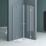 Sogood cabine de douche transparent quart de cercle 90x90x190cm avec porte pivotante verre de scurit ...