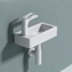 Doporro lavabo vasque � suspendre � monter au mur evier design bruxelles3053r 375x18x88 cm