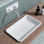 Doporro vasque  encastrer lavabo blanc 53 x 33 x 105cm lave mains rectangulaire avec cache bonde colossum104 ...