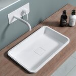 Doporro vasque à encastrer lavabo blanc mat 53 x 33 x 105cm lave mains rectangulaire avec cache bonde ... Doporro vasque à encastrer lavabo blanc mat 53 x 33 x 105cm lave mains rectangulaire avec cache bonde ...