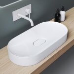 Doporro vasque à poser ovale blanc lavabo de salle de bains évier 71x355x10cm lave mains avec cache bonde ... Doporro vasque à poser ovale blanc lavabo de salle de bains évier 71x355x10cm lave mains avec cache bonde ...