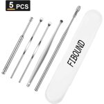 Cure - oreilles - fibound - 5pcs - acier inoxydable - design ergonomique - nettoyage efficace