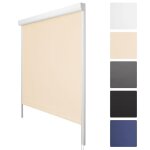 Store droit  cassette thermique et occultant - sol royal - k24 - 60x175cm - blanc - isolant avec cadre ...