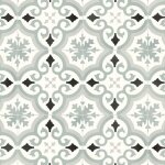 Sol pvc textile - effet carreaux de ciment gris - rouleau de 2m x 2m