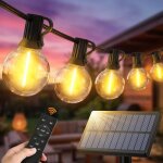 Solaire remote guirlande exterieur lumineuse - 15m guinguette solaires lumineuse exterieure 3 modes avec ...