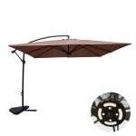 Solenzara - parasol led carr� d�port� 3x3 marron
