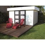 Abri de jardin - solid - malmo - bois massif - 390x310cm - double porte coulissante