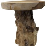 Solide bois teck tabouret 31cm grand 25cm diamtre rustique fait  la main