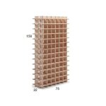 Solide casier � vin de pin �paisseur 17 mm capacit� de 78 bouteilles sans fard