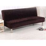 Solide housse de clic - clac extensible housse de canap sans accoudoir couverture pour canap (marron) ...