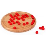 Solitaire en bois - loisirs nouveaux - solitaire - billes rouges - jeu de soci�t� - jeu traditionnel