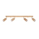 Plafonnier - sollux - berg - 4 spots gu10 - bois naturel - 80 cm - ip20