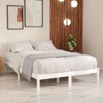 Solo - neuf cadre de lit 2 places - meuble de chambre - pour adulte / enfant - sans matelas blanc bois ...