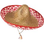 Accessoire - dragonex - sombrero mexicain rouge et paille adulte
