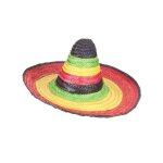 Sombrero mexicain multicolore bordure et pointe noire adulte - multicolore