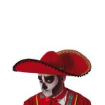 Sombrero rouge dia de los muertos - accessoire de dguisement - adulte - rouge - halloween