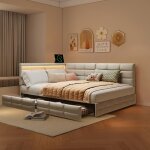 Sommier 140x190lit 140 x 190 avec 2 tiroirscadre de lit 140 x 190tiroir coulissantchargement usbled r�glableli ...