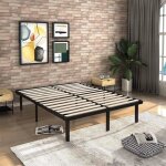 Sommier 160x200cm - frixovel sommiers  lattes avec 9 pieds - cadre de lit 160x200 avec sommier