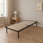 Sommier 80x190 - king of dreams - cadre a latte anya - m�tal 14 mm - 34 lattes peuplier - soutien r�glable ...