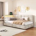 Sommier 90x200lit 90 x 200 avec 2 tiroirscadre de lit 90 x 200tiroir coulissantchargement usbled r�glablelinbe ...