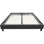 Sommier andy en tissu - 140 x 190cm - gris anthracite Sommier andy en tissu - 140 x 190cm - gris anthracite