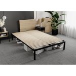 Sommier - cadre de lit metal - 4 pieds inclus 160 x 200 cm gris