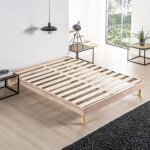 Sommier eco easykit chne clair 140x190 - 12 lattes larges - hauteur 27cm - montage rapide et simple