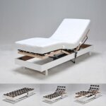 Sommier lectrique 80x200 cm tte et pieds relevables flexpalace - blanc - sans matelas