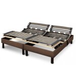 Sommier electrique essenzia zen emotion marron 2x70x190 lattes et plots