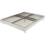 Sommier dco en kit + pieds 160x200 - decokit 36 lattes bois - blanc - h. 13 cm