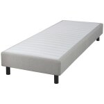 Sommier dco en kit + pieds 160x200 - newkit 40 lattes bois - tissu lin - h. 18 cm