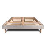 Sommier kit bouclette gris 140x190 h29cm sommeil de plomb - sommier en bois massif avec pieds bois cones ...