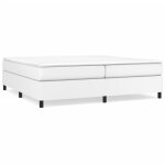 Sommier � lattes - ashata - 200x200 cm - similicuir blanc - 2 places - montage facile