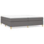 Sommier � lattes - ashata - 200x200 cm - tissu 100% polyester - gris fonc� - 2 places