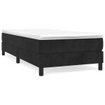 Sommier  lattes - ashata - noir - 90x190 cm - velours - 1 place - pieds inclus