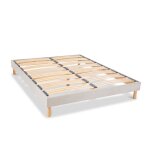 Sommier � lattes en bois capitole 160x200 cm coloris gris clair livr� en kit