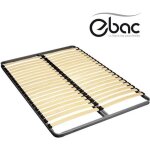 Sommier  lattes ebac 220 - double couchage 140x190 - 40 lattes en bois - cadre mtal poxy gris