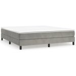Sommier � lattes - ashata - 160x200 cm - velours gris clair - 2 places - montage facile