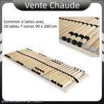 Sommier à lattes pourtoujours avec 28 lattes 7 zones 90 x 200 cm Sommier à lattes pourtoujours avec 28 lattes 7 zones 90 x 200 cm