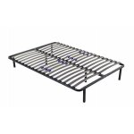 Sommier 140x190 cm sampur cadre de lit mtallique lattes rglables flexibles 7 pieds inclus rsistant ...