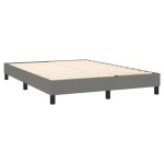 Sommier a lattes sur pieds cadre de lit 140x190 cm tissu gris fonce tdl0207137