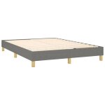 Sommier a lattes sur pieds cadre de lit 140x190 cm tissu gris fonce tdl0207139