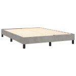 Sommier a lattes sur pieds cadre de lit 140x190 cm tissu velours gris clair tdl0207195