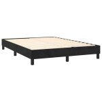 Sommier  lattes sur pieds cadre de lit 140x190 cm tissu velours noir tdl0207020