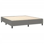 Sommier a lattes sur pieds cadre de lit 180x200 cm tissu gris fonce tdl0207120