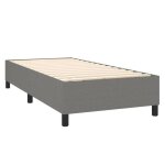 Sommier a lattes sur pieds cadre de lit 90x190 cm tissu gris fonce tdl0207104