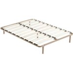 Sommier ? lattes taupe - 160 x 200 cm - 32 lattes - pieds offerts