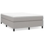 Sommier  ressorts - ashata - 140x190 cm - tissu gris clair - 2 places - montage facile