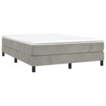 Sommier  ressorts - cuque - 140x190 cm - velours gris clair - 2 places - pieds inclus