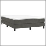 Sommier  ressorts - cuque - 140x200 cm - velours gris fonc - montage facile - 2 places